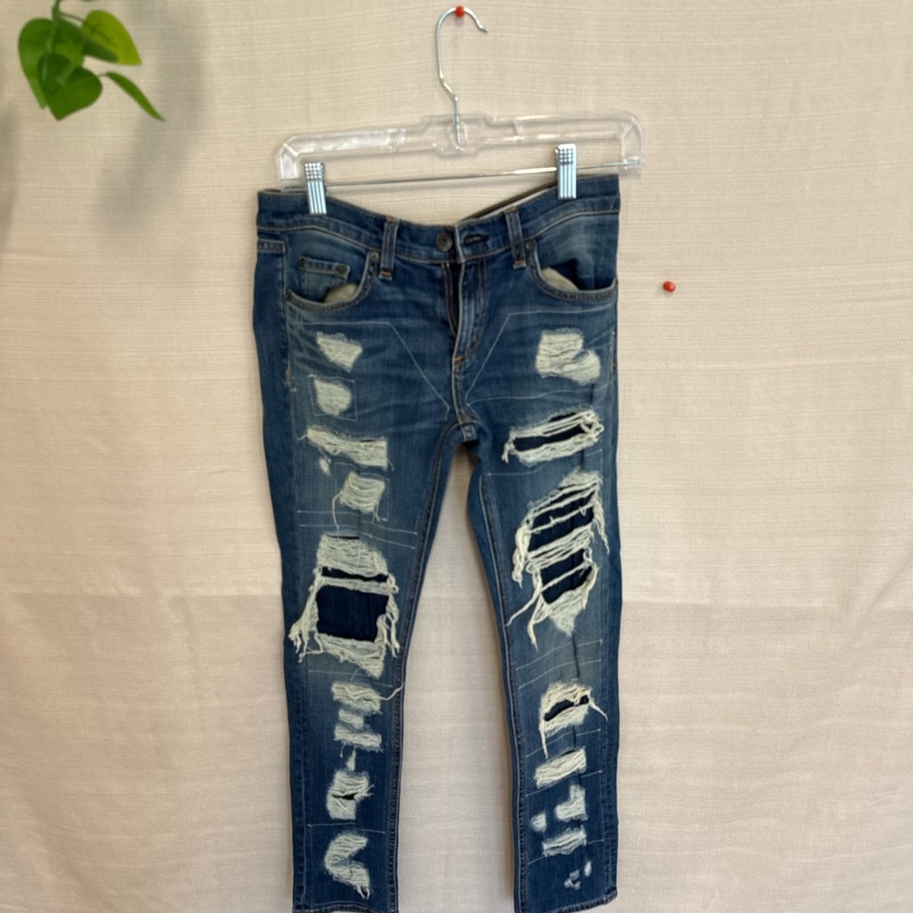 rag & bone Distressed Blue Jeans